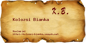 Kolozsi Bianka névjegykártya